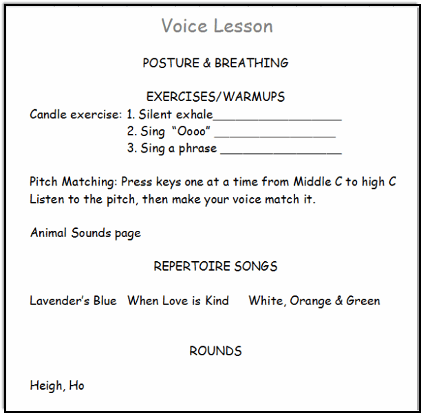Vocal Lesson